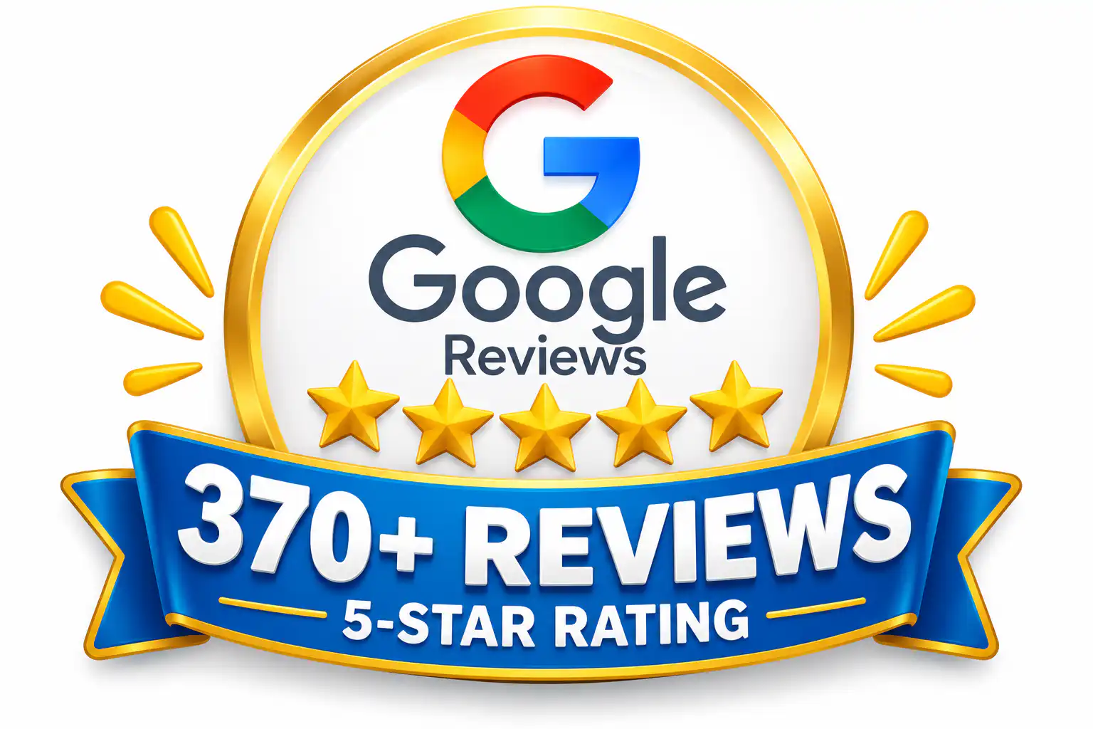 Maid 2 Clean Google Reviews badge highlighting over 370 customer reviews
